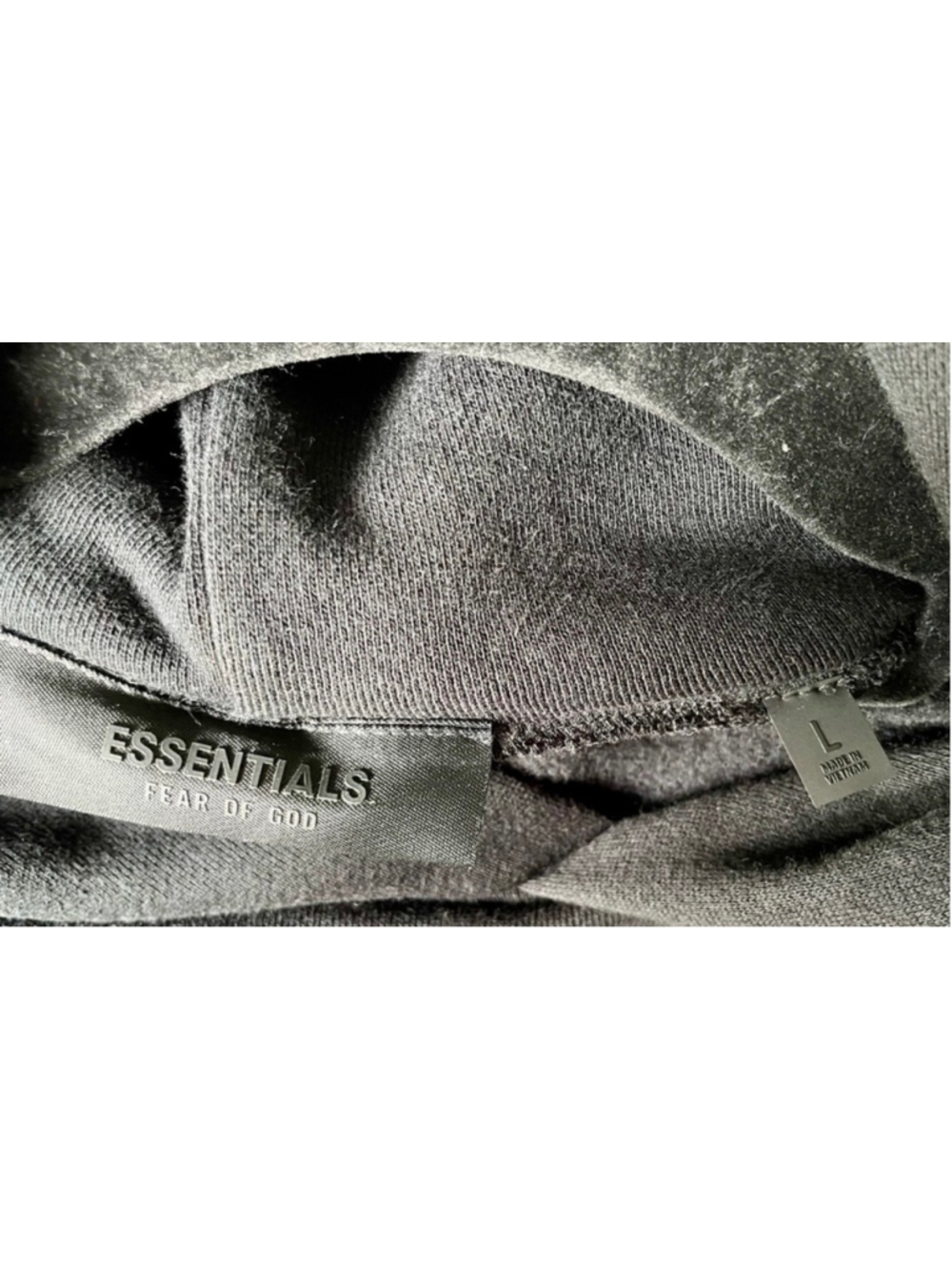 Fear Of God Essentials Black Hoodie Oversized Mens Large NWT - Picture 3 of 4